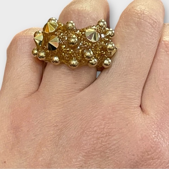 Urban Outfitters Glitter Statement Ring In Pearl - Picture 7 of 7
